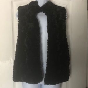 Betsey Johnson Long Black Soft Faux Fur Texture Sl